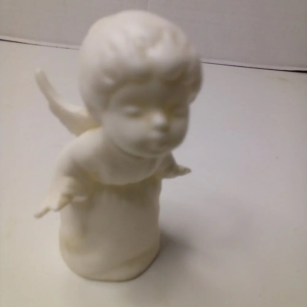 Schmid Bros Kissing Angel White Porcelain Nativity Figurine Vintage 1950s